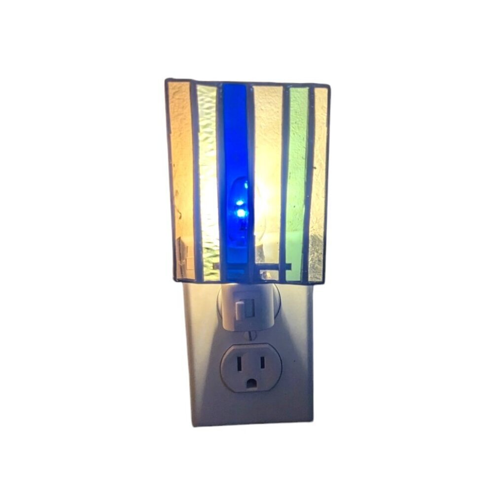 Stain Glass Nightlight Handmade Boho Art Nouveau‎ Art Deco Victorian Vintage